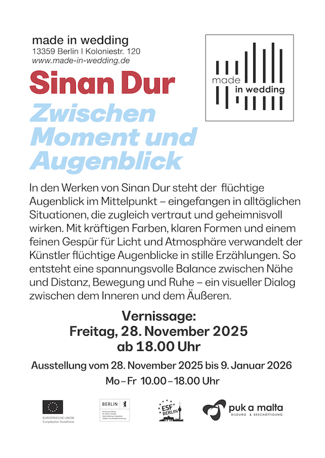 Flyer Sinan Dur - Zwischen Moment und Augenblick Rückseite